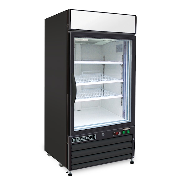 Maxx Cold Refrigerator 12 cu.ft., Single Door, Comm. Merchandiser, Black/Glass MXM1-12RB - main